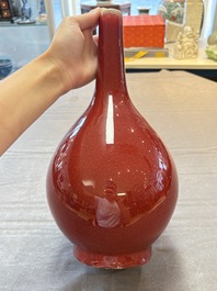 A Chinese sang-de-boeuf bottle vase, 19th C.