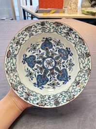 Ten Chinese doucai plates with floral design, Kangxi