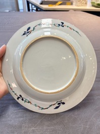 Ten Chinese doucai plates with floral design, Kangxi