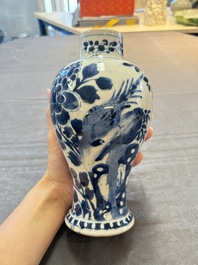 Five Chinese blue and white vases, Kangxi/Qianlong