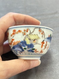 A collection of 17 Chinese blue, white and famille rose wares, Kangxi/Qianlong