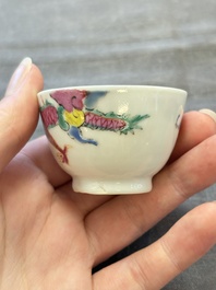A collection of 17 Chinese blue, white and famille rose wares, Kangxi/Qianlong