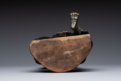 A Sino-Tibetan parcel-gilt-bronze figure of a Bodhisattva, 19/20th C.