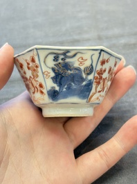 A collection of 17 Chinese blue, white and famille rose wares, Kangxi/Qianlong