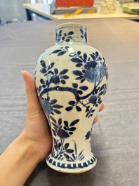 Five Chinese blue and white vases, Kangxi/Qianlong