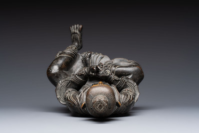 A Sino-Tibetan parcel-gilt-bronze figure of a Bodhisattva, 19/20th C.