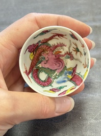 A collection of 17 Chinese blue, white and famille rose wares, Kangxi/Qianlong