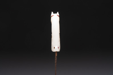 A white jade-hilted khandjar dagger, India, 19/20th C.