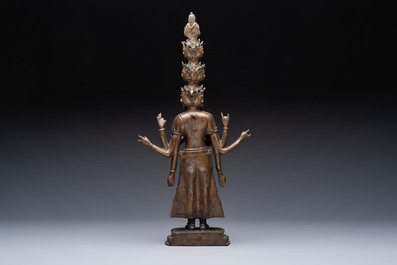 A large Tibetan copper alloy Avalokiteshvara, 17/18th C.