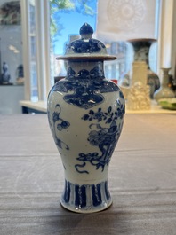 Five Chinese blue and white vases, Kangxi/Qianlong