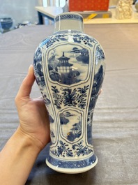 Five Chinese blue and white vases, Kangxi/Qianlong