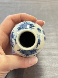A collection of 17 Chinese blue, white and famille rose wares, Kangxi/Qianlong