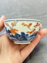 A collection of 17 Chinese blue, white and famille rose wares, Kangxi/Qianlong