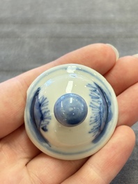 A collection of 17 Chinese blue, white and famille rose wares, Kangxi/Qianlong