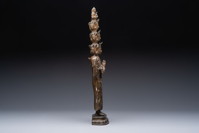 A large Tibetan copper alloy Avalokiteshvara, 17/18th C.