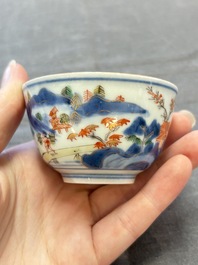 A collection of 17 Chinese blue, white and famille rose wares, Kangxi/Qianlong