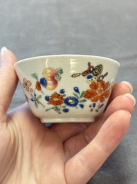 A collection of 17 Chinese blue, white and famille rose wares, Kangxi/Qianlong