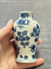 A collection of 17 Chinese blue, white and famille rose wares, Kangxi/Qianlong