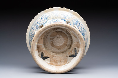 A rare Annamese or Vietnamese blue and white tazza with playing boys, 15/16th C.