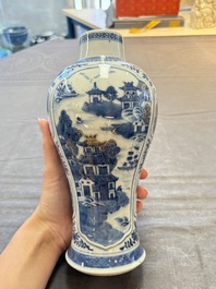 Five Chinese blue and white vases, Kangxi/Qianlong