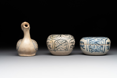 Seven Annamese or Vietnamese blue, white and polychrome wares, 16/17th C.