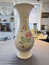 A large Chinese famille rose 'bird among flowering branches' vase, Yongzheng