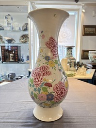 A large Chinese famille rose 'bird among flowering branches' vase, Yongzheng