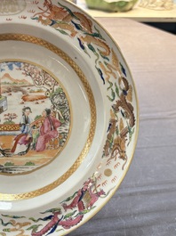 A pair of Chinese famille rose monogrammed plates, Daoguang