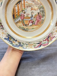 A pair of Chinese famille rose monogrammed plates, Daoguang