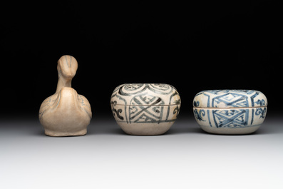 Seven Annamese or Vietnamese blue, white and polychrome wares, 16/17th C.