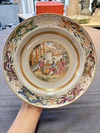 A pair of Chinese famille rose monogrammed plates, Daoguang