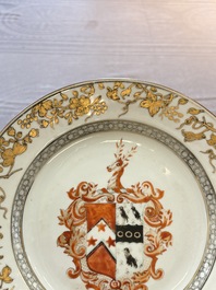 A Chinese armorial plate with the arms of Carr and Kerr impaling Bigge for the English market, Yongzheng, ca. 1735