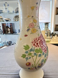 A large Chinese famille rose 'bird among flowering branches' vase, Yongzheng