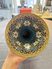 A pair of Chinese cloisonn&eacute; 'cranes' vases, Republic