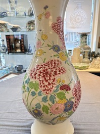 A large Chinese famille rose 'bird among flowering branches' vase, Yongzheng