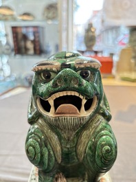 A Chinese famille verte Buddhist lion, 19th C.