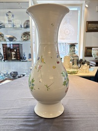 A large Chinese famille rose 'bird among flowering branches' vase, Yongzheng