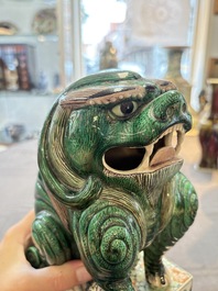 A Chinese famille verte Buddhist lion, 19th C.