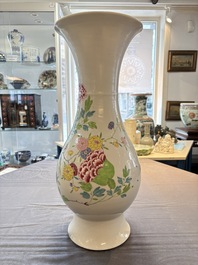 A large Chinese famille rose 'bird among flowering branches' vase, Yongzheng
