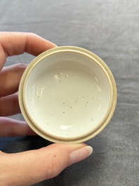 A Chinese peachbloom-glazed ink paste box and cover, Kangxi mark and of the period