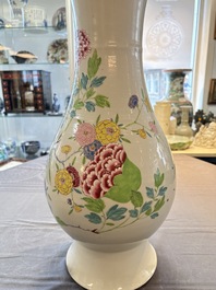 A large Chinese famille rose 'bird among flowering branches' vase, Yongzheng