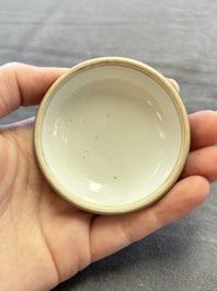 A Chinese peachbloom-glazed ink paste box and cover, Kangxi mark and of the period