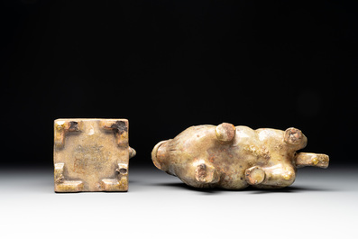 Four various Chinese monochrome wares, Qing and later