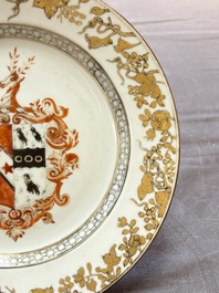 A Chinese armorial plate with the arms of Carr and Kerr impaling Bigge for the English market, Yongzheng, ca. 1735
