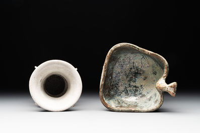Four various Chinese monochrome wares, Qing and later
