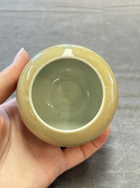 A Chinese caf&eacute;-au-lait-glazed water pot, Yongzheng mark, 19/20th C.