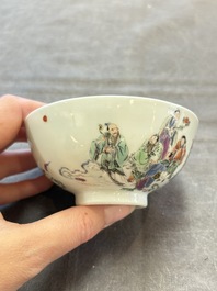 A fine Chinese famille rose 'immortals' cup, Yongzheng mark and of the period