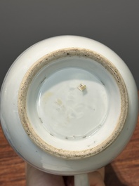Two Chinese blue and white jugs and cover with floral design, Yongzheng/Qianlong