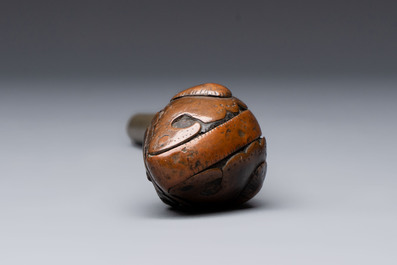 Two Japanese lacquer inro, a pipe and seven netsuke, some signed, Edo/Meiji, 18/19th C.