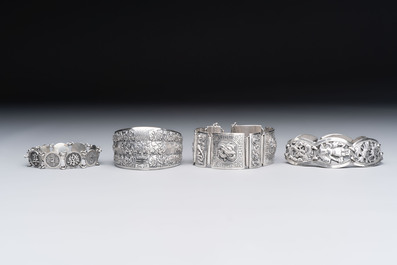 A group of nine Chinese and Southeast Asian silver wares, 19/20th C.
